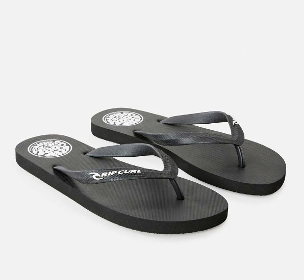 RIP CURL ICONS OF SURF BLOOM OPEN TOE THONGS - BLACK/WHITE