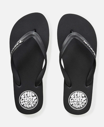 RIP CURL ICONS OF SURF BLOOM OPEN TOE THONGS - BLACK/WHITE