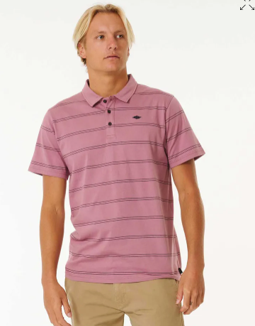RIP CURL PLAIN STRIPE POLO MAUVE SHIRT