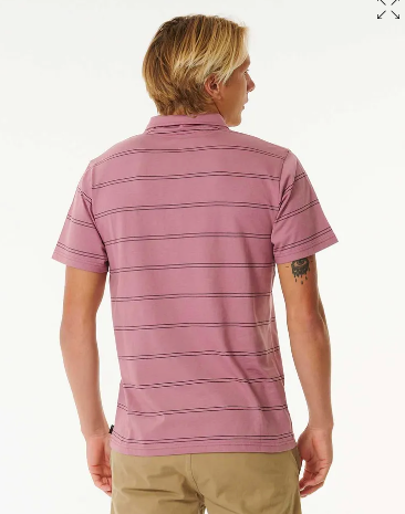 RIP CURL PLAIN STRIPE POLO MAUVE SHIRT