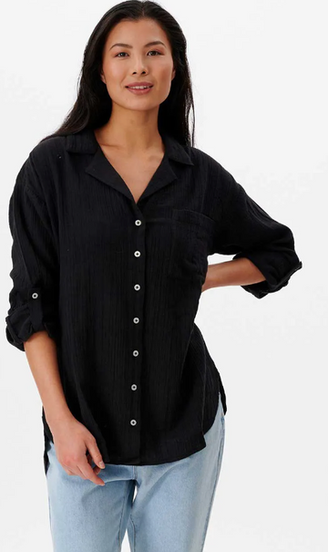 RIP CURL PREMIUM SURF L/S BT SHIRT BLACK