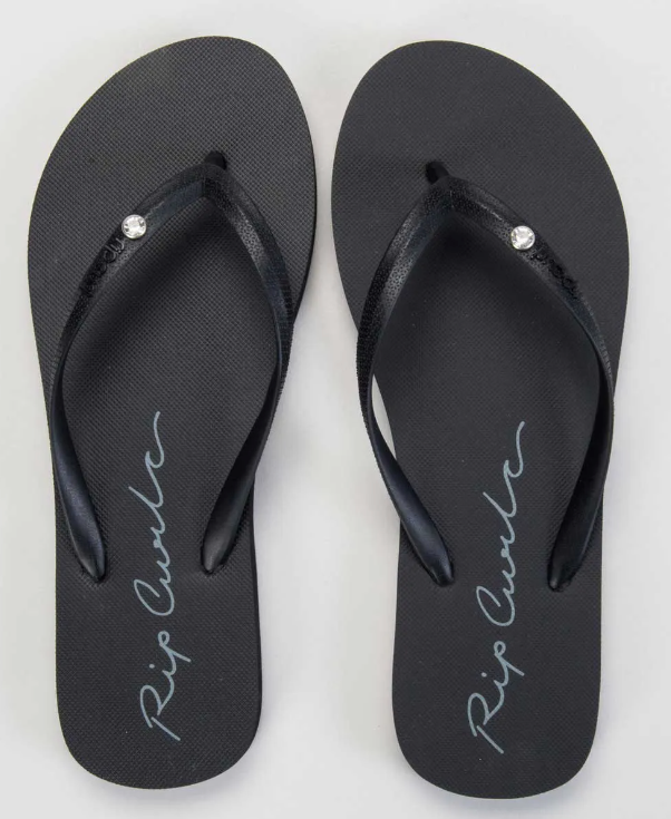 RIP CURL SCRIPT WAVE BLOOM OPEN TOE - BLACK