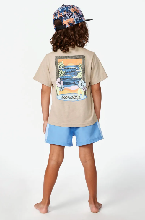 RIP CURL STATIC YOUTH ART TEE - BOY TAUPE