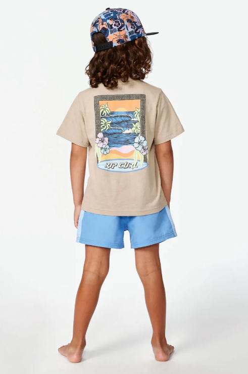 RIPCURL STATIC YOUTH ART TEE - BOY TAUPE