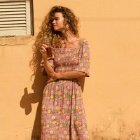 ROXY TROPICAL SUNSHINE MIDI DRESS - ROOT BEER ALL ABOUT SOL MINI
