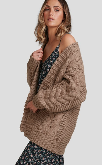 BILLABONG ITS ME CARDIGAN - TOASTED COCONUT