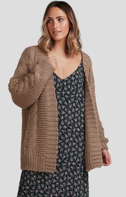 BILLABONG ITS ME CARDIGAN - TOASTED COCONUT