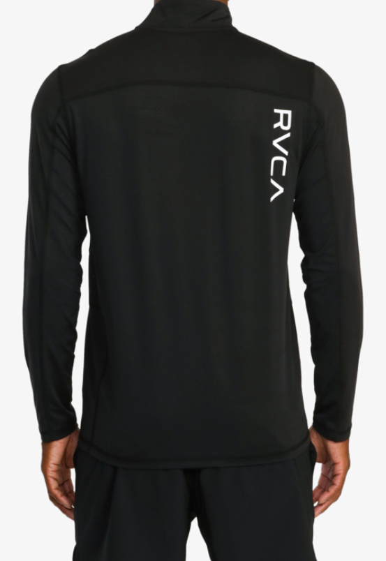 RVCA SPORT VENT LONG SLEEVE HALF ZIP - BLACK