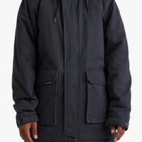 BILLABONG MENS JINDY PARKA JACKET - WASHED BLACK