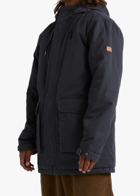 BILLABONG MENS JINDY PARKA JACKET - WASHED BLACK