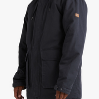 BILLABONG MENS JINDY PARKA JACKET - WASHED BLACK