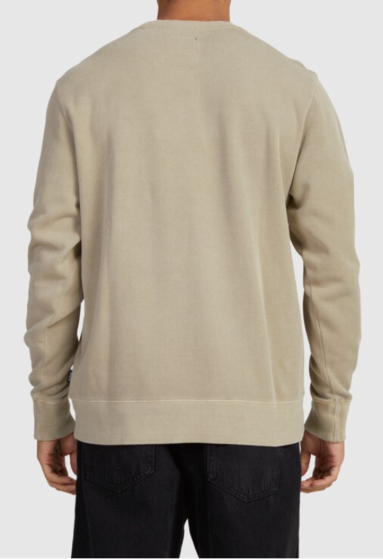 RVCA MENS SMALLS CREW JUMPER - MUSHROOM