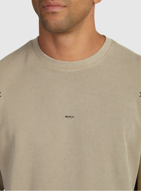 RVCA MENS SMALLS CREW JUMPER - MUSHROOM