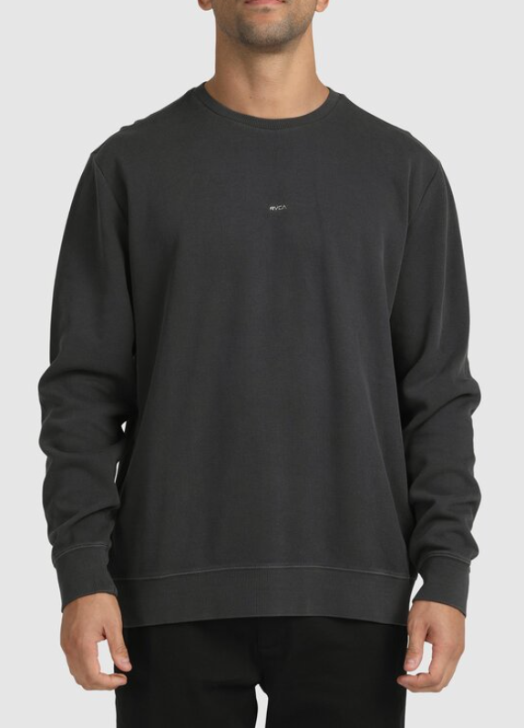 RVCA MENS SMALLS CREW JUMPER - WASHED BLACK