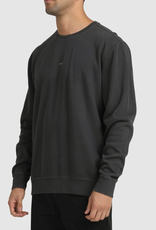 RVCA MENS SMALLS CREW JUMPER - WASHED BLACK