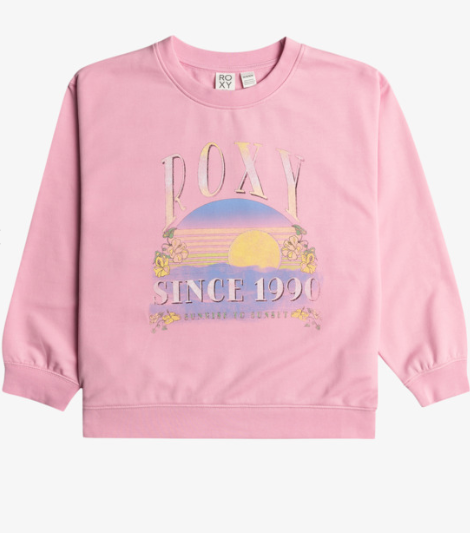 ROXY GIRLS MORNING HIKE PULLOVER SWEATSHIRT - PRISM PINK