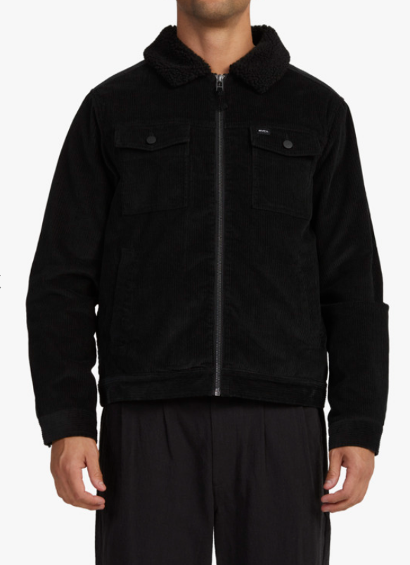 RVCA EASY TRUCKER SHERPA JACKET - PIRATE BLACK