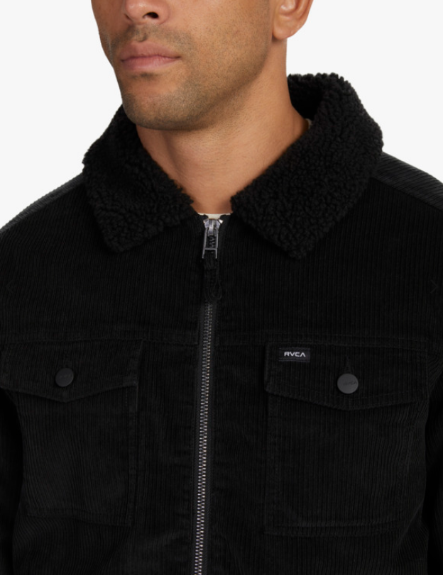 RVCA EASY TRUCKER SHERPA JACKET - PIRATE BLACK