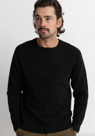 RHYTHM MENS CLASSIC CREW KNIT - BLACK