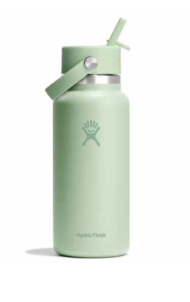 HYDRO FLASK 32 OZ (946ml) WIDE MOUTH WITH FLEX STRAW CAP - ALOE