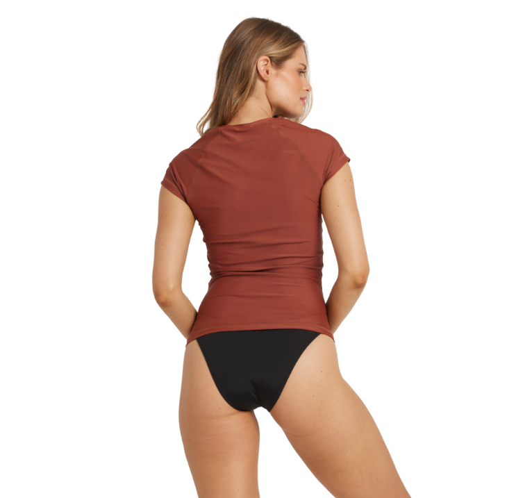 BILLABONG WOMENS SOCIETY FOIL SS SUNSHIRT - COWHIDE