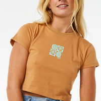 RIP CURL HOLIDAY BABY TEE - LIGHT BROWN