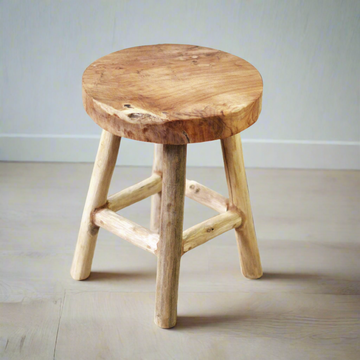 Small Cabana Rustic Teak Stool 45cm