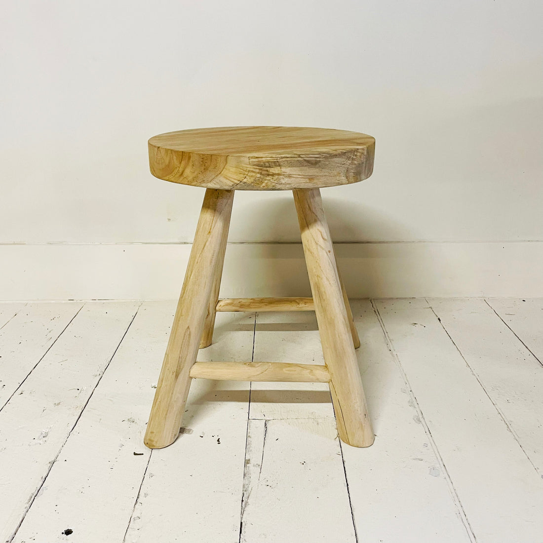 Small Cabana Rustic Teak Stool 45cm