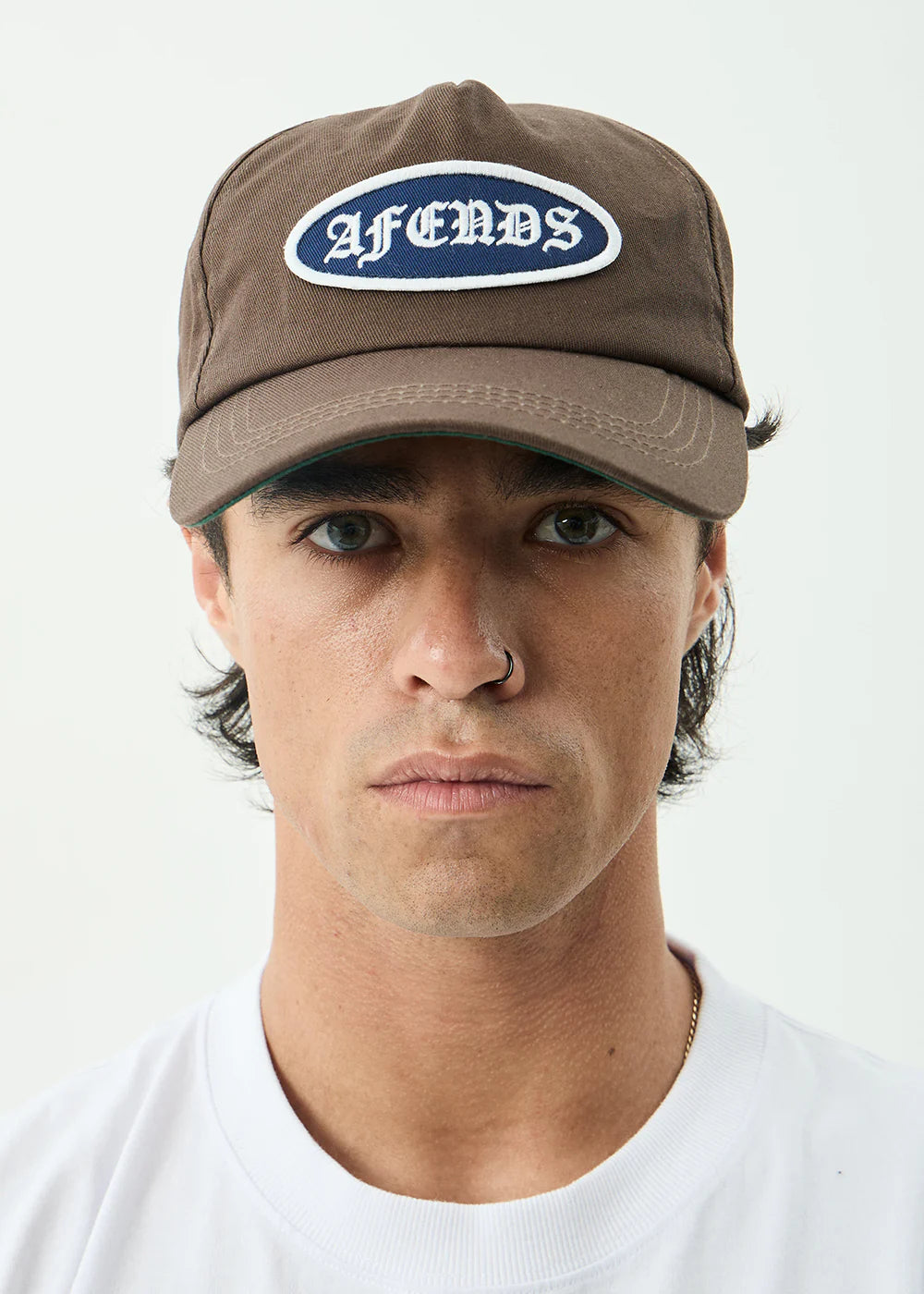 AFENDS SUMMIT RECYCLED FIVE PANEL CAP - COFFEE