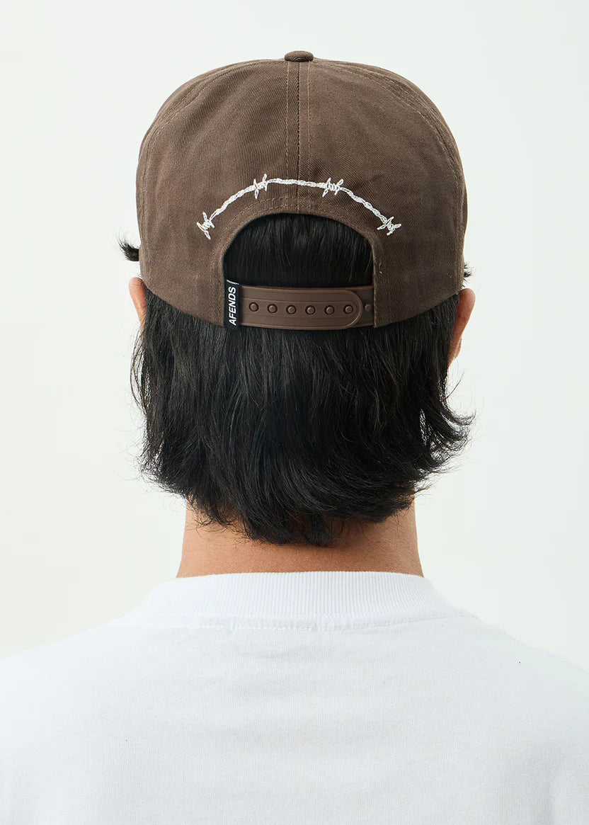 AFENDS SUMMIT RECYCLED FIVE PANEL CAP - COFFEE