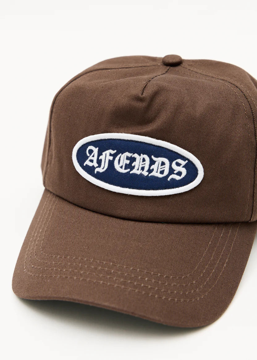 AFENDS SUMMIT RECYCLED FIVE PANEL CAP - COFFEE