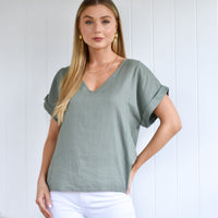 ZEN GARDEN WOODLAND TOP - GREEN