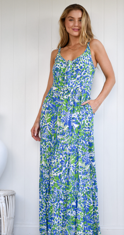 ZEN GARDEN AURORA DRESS - BLUE/GREEN