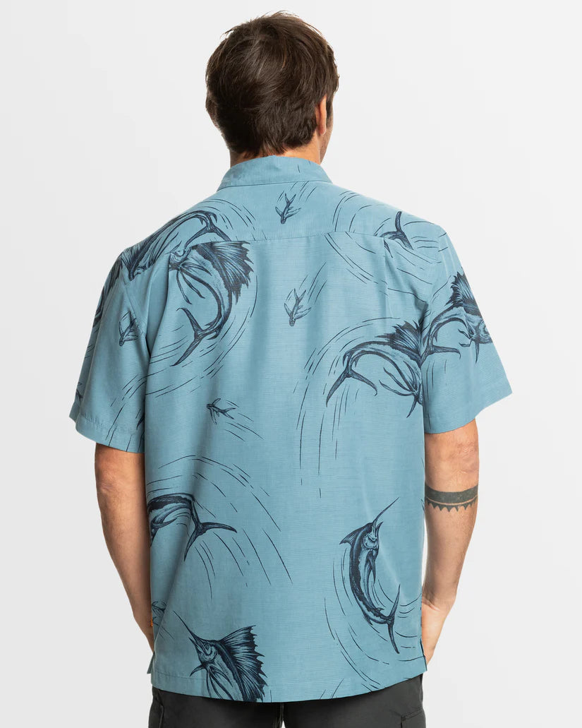 QUIKSILVER MENS CHASE SHIRT - AGEAN BLUE THE CHASE