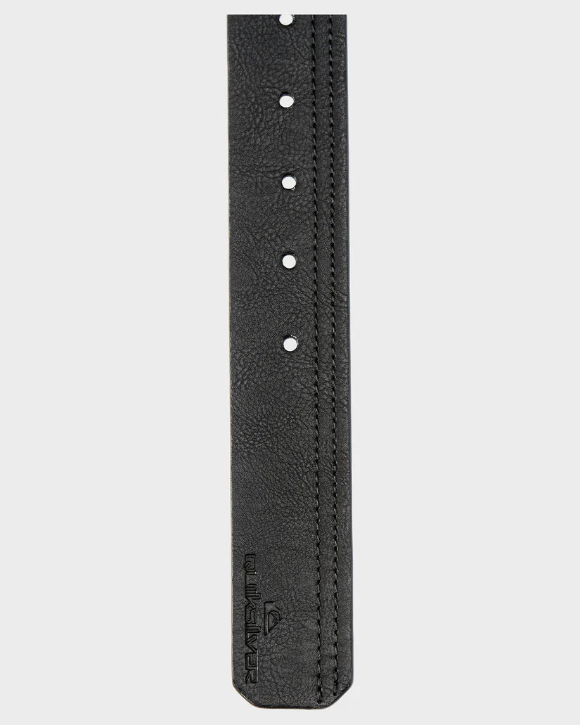 QUIKSILVER STITCHIN FAUX LEATHER BELT - BLACK