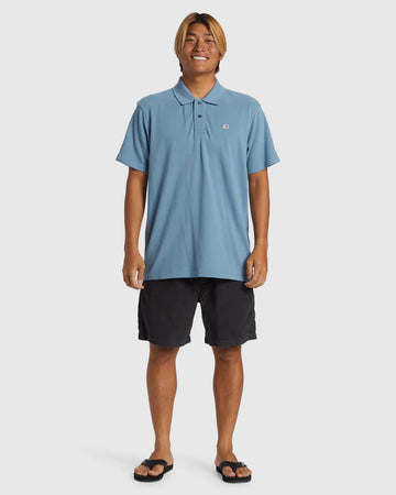 QUIKSILVER MENS DNA POLO SHIRT - BLUE SHADOW