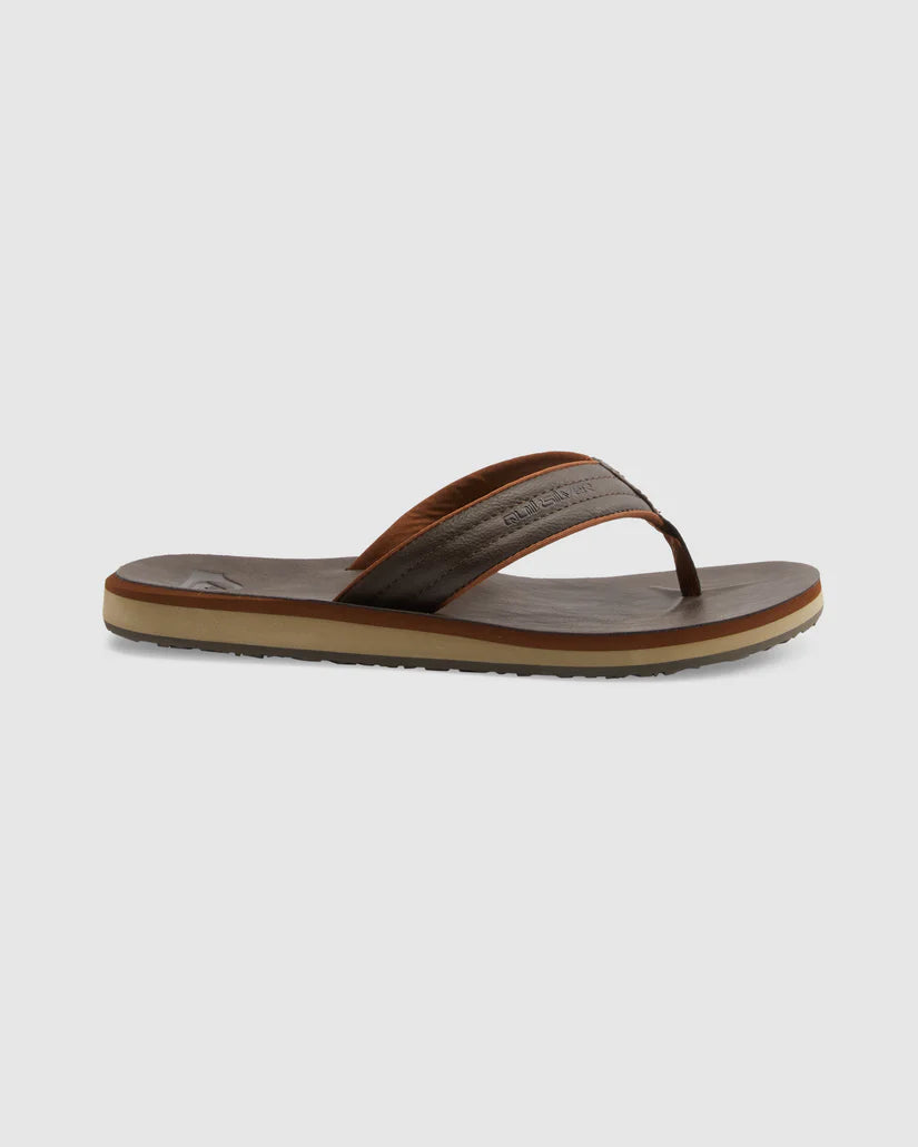 QUIKSILVER MENS CARVER NUBUCK SANDALS - DEMITASSE SOLID