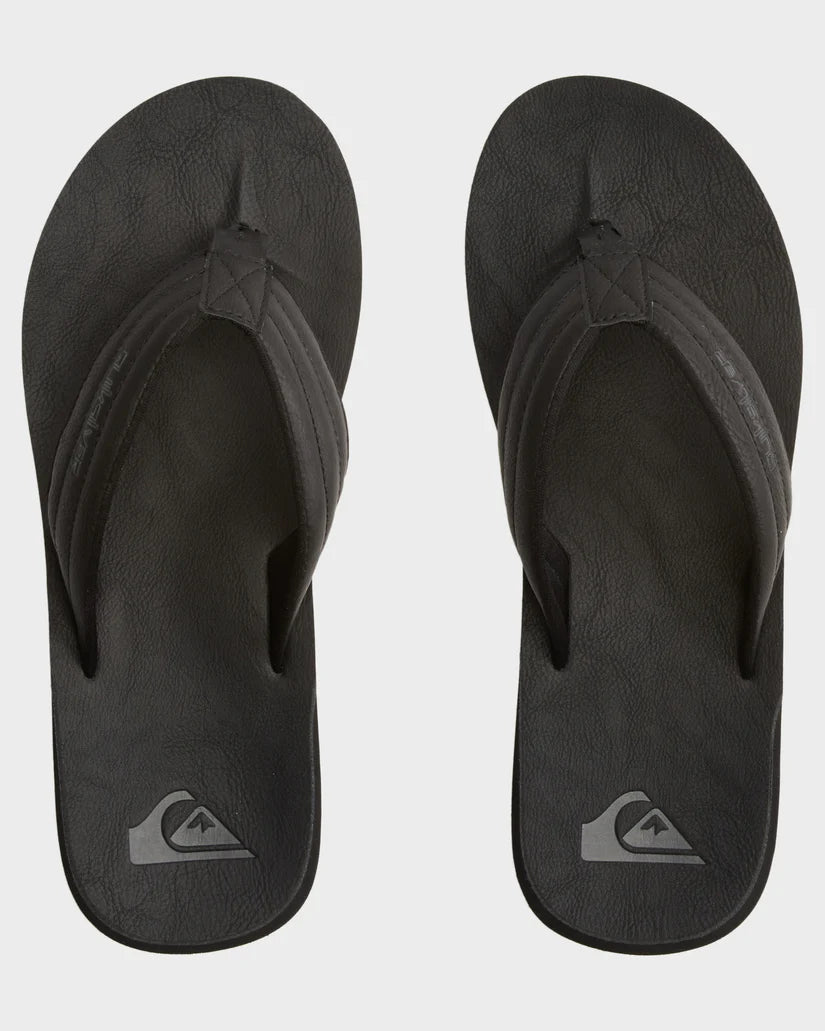 QUIKSILVER CARVER NUBUCK SANDALS - SOLID BLACK