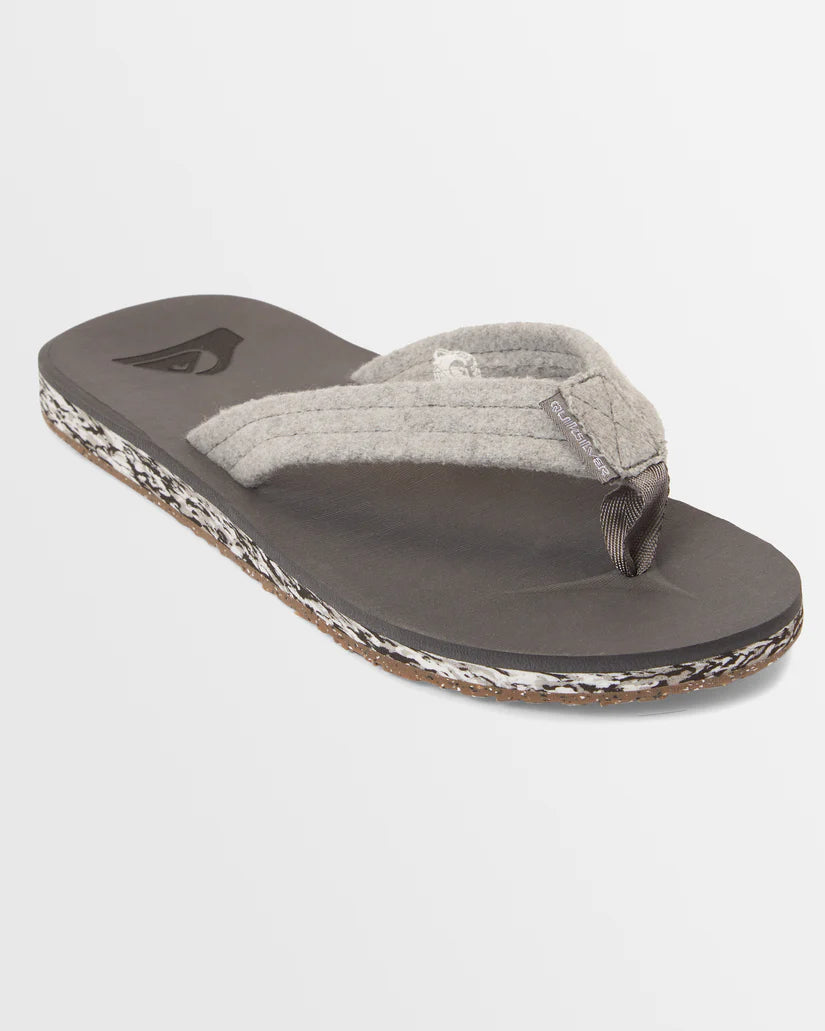 QUIKSILVER CARVER SUEDE RECYCLED SANDALS - GREY 3