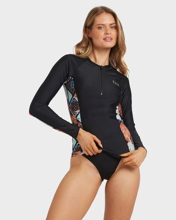 BILLABONG FOREVER FOLK REEF BREAK SHIRT - BLACK PEBBLE