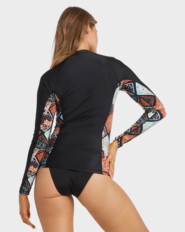 BILLABONG FOREVER FOLK REEF BREAK SHIRT - BLACK PEBBLE