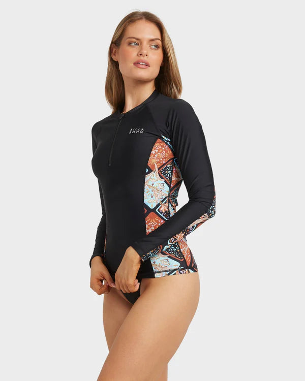 BILLABONG FOREVER FOLK REEF BREAK SHIRT - BLACK PEBBLE