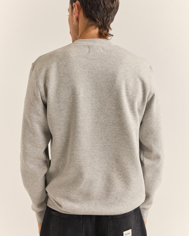 RHYTHM BRAND FLEECE CREW - GREY HEATHER