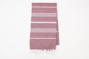 Handwoven Turkish Cotton Burgundy / Beach Towel
