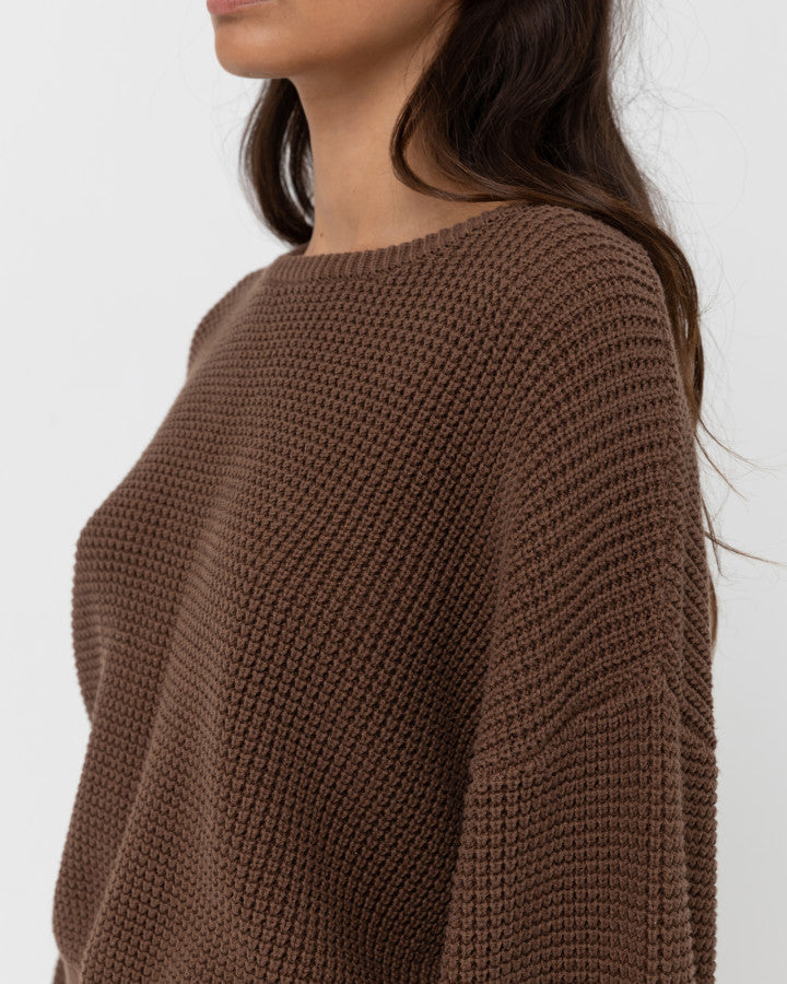RHYTHM CLASSIC KNIT JUMPER - CHOCOLATE