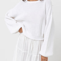 RHYTHM CLASSIC KNIT JUMPER - WHITE