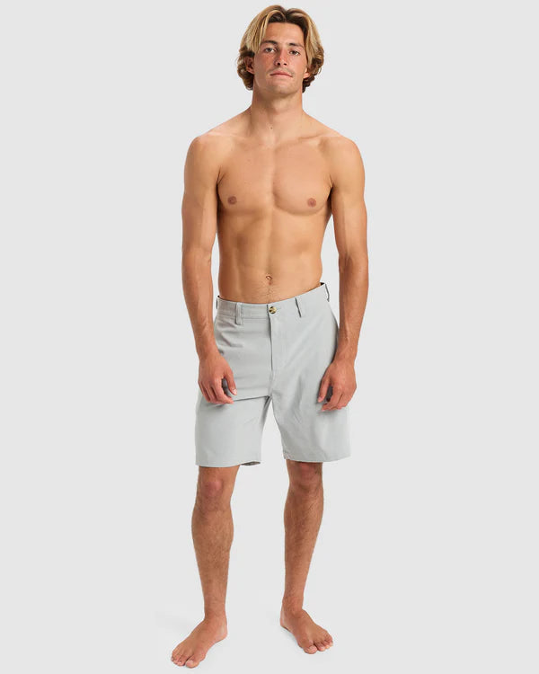 QUIKSILVER UNION HEATHER 19" AMPHIBIAN BOARDSHORTS - QUARRY HEATHER