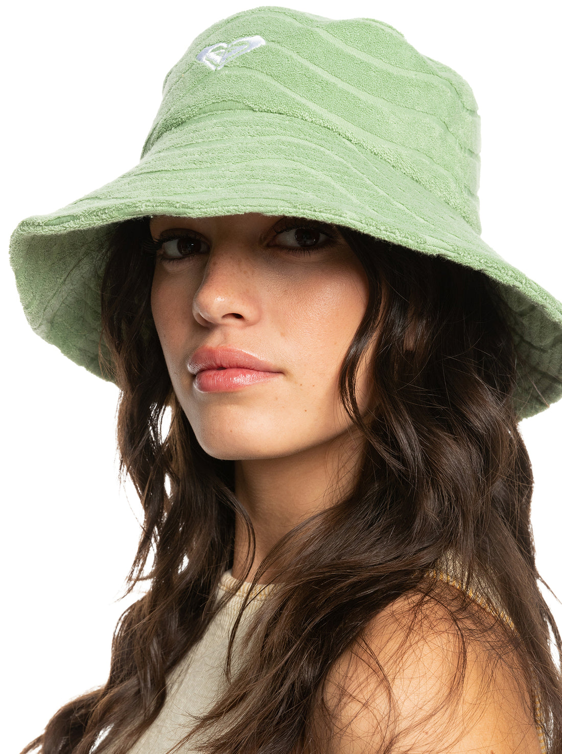 ROXY SUNNY PALM BUCKET HAT - QUIET GREEN