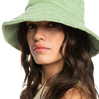 ROXY SUNNY PALM BUCKET HAT - QUIET GREEN