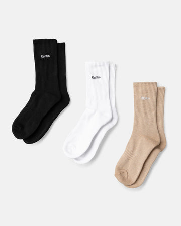 RHYTHM ESSENTIAL 3-PACK CREW SOCK